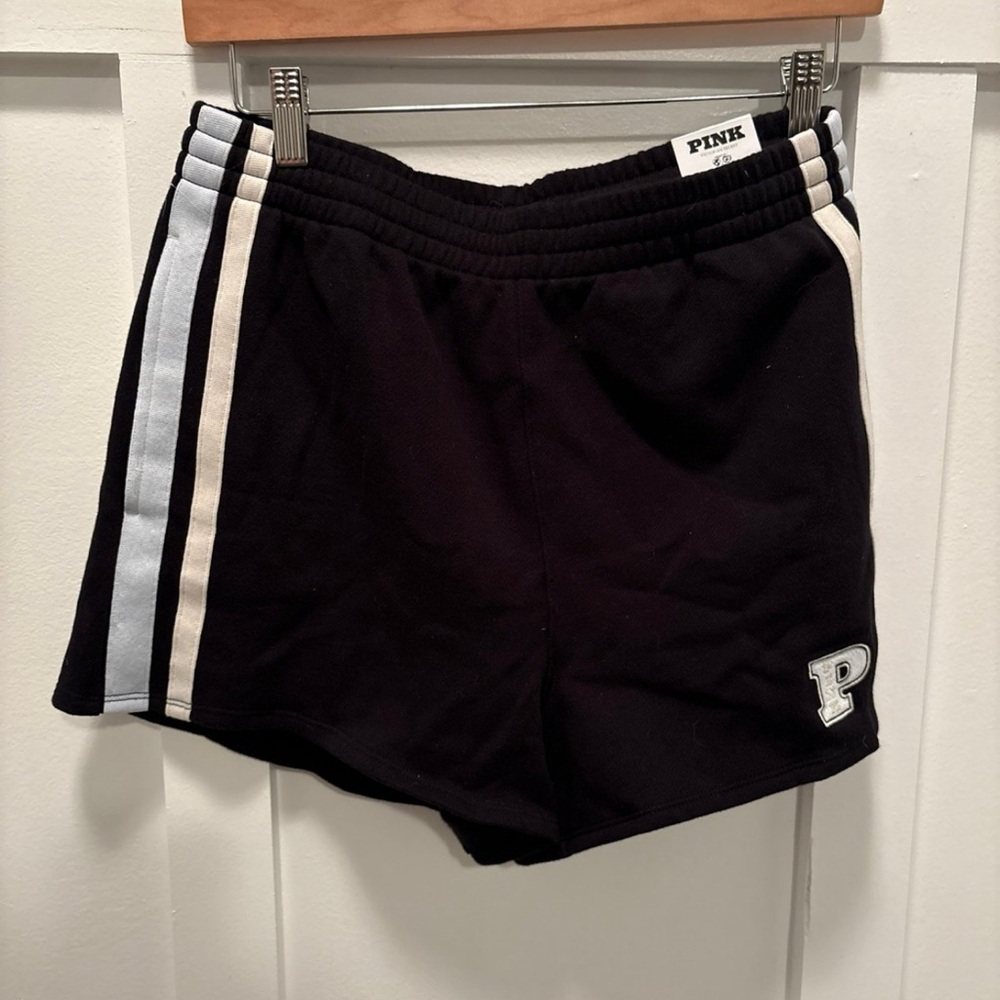 PINK Victoria's Secret Black Athletic Shorts Lightweight Elastic Waist